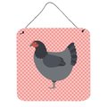 Micasa Jersey Giant Chicken Pink Check Wall or Door Hanging Prints6 x 6 in. MI627841